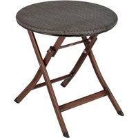 Table basse d'extérieur Romalia PULSIVA; 46x46 cm (ØxH); anthracite/brun; rond(e)
