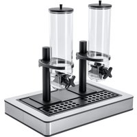 VEGA Müslidispenser Fundale dobbel, GN 1/1, 2x4 l; GN 1/1, 63x42.5x64.7 cm (LxBxH); Stålgrå/Hvit/Transparent/Svart; Rektangulær