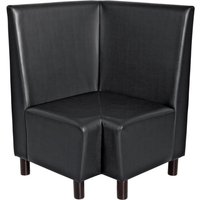 VEGA Hjørnedel til modulbenk Medley; 75x75x102 cm (BxDxH); Sete Svart, Ramme Bøk wenge