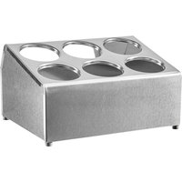 Support pour gobelets à couverts Steel 6 compartiments PULSIVA; 38x29.5x21 cm (LxlxH); argenté