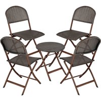 Set mobilier d'extérieur Romalia 5 pièces PULSIVA; Assise anthracite, Structure brun
