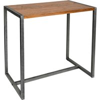 Mange-debout Torres rectangulaire VEGA; 120x70x110 cm (LxlxH); Plateau chêne vieilli/brun, Structure gris; rectangulaire
