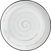 Piatto Fungio piano VEGA; 27 cm (Ø); bianco/nero; rotonda; 4 pz. / Pacco