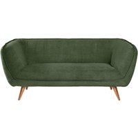 Canapé Kelso velours côtelé, 3 places VEGA; 183x88x76 cm (lxPxH); Assise vert, Structure hêtre