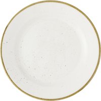 12x Churchill Piatto piano Stonecast Barley White con falda; 17 cm (Ø); bianco/marrone; rotonda; 12 pz. / Pacco