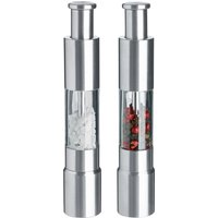 Set de moulins sel et poivre Botto VEGA; 2.7x15.5 cm (ØxH); argenté/transparent
