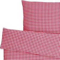 Set copripiumino e federa Tux Seersucker ERWIN M.; 135x200 cm (LxL), 80x80 cm (LxL); rosso