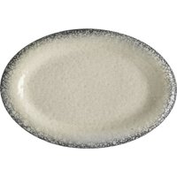 4x VEGA Piatto da portata Nagoya ovale; 25x17x3 cm (LxLxH); bianco/grigio; 4 pz. / Pacco