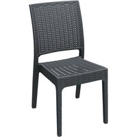 Sedia in rattan sintetico Oasi senza braccioli Siesta; 45x46x88 cm (LxPxH); antracite; 2 pz. / Pacco