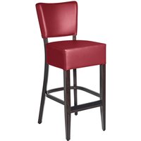 Chaise de bar Prestige PULSIVA; 45x56x110 cm (lxPxH); Assise bordeaux, Structure noyer