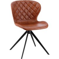 Chaise Kansas VEGA; 49x56x78 cm (lxPxH); Assise cognac, Structure noir; 2 pièce(s) / Lot