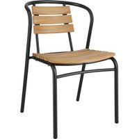 Chaise d'extérieur en teck Zolia VEGA; 51x50x82 cm (lxPxH); Assise brun, Structure noir; 2 pièce(s) / Lot