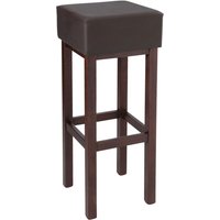 Tabouret de bar Woody assise rembourrée PULSIVA; 35x35x83 cm (lxPxH); Assise brun foncé, Structure brun foncé; 2 pièce(s) / Lot