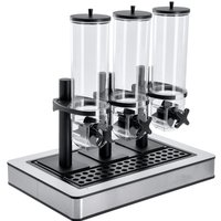 VEGA Müslidispenser Fundale trippel, GN 1/1 3x 4l; GN 1/1, 63x42.5x64.7 cm (LxBxH); Stålgrå/Hvit/Transparent/Svart; Rektangulær