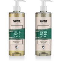 Coffret échantillons cosmétiques, flacon distributeur à pompe Circular Life 2 pièces V-Touch; blanc