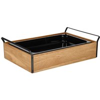 Vetrina refrigerata con piastre eutettiche Esino media, GN 1/1, in melamina VEGA; GN 1/1, 61.9x38.6x16.9 cm (LxLxH); quercia/nero; rettangolare
