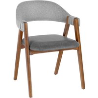 VEGA Spisestol med armlene Imano; 59x62x76 cm (BxDxH); Sete Antrasitt, Ramme Tobakk beiset