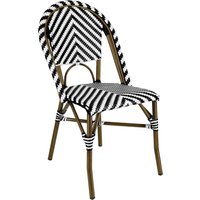 Chaise Paris d'extérieur synthétique PULSIVA; 46x56x89 cm (lxPxH); Assise noir/blanc, Structure gris foncé; 2 pièce(s) / Lot