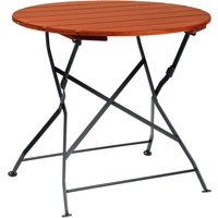 VEGA Bryggeribord Bavaria rundt; 74x80 cm (HxØ); Bordplate Kastanje, Ramme Svart; Rund
