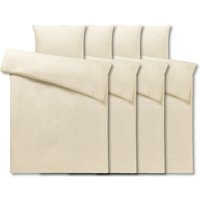 4x PULSIVA Coordianto Satina a righe sottili 10 mm; 140x200 cm (LxL), 70x90 cm (LxL); champagne; 4 set / Pacco