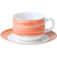 12x Arcoroc Tazza cappuccino Brush; 190 ml, 7.7x5.8 cm (ØxH); arancione; rotonda; 12 pz. / Pacco