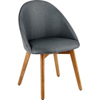 Chaise rembourrée Alwin VEGA; 56x50x83 cm (lxPxH); Assise anthracite, Structure chêne/naturel; 2 pièce(s) / Lot