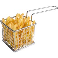 6x PULSIVA Cestino per patatine fritte; 8x8x7 cm (LxLxH); argento; quadrata; 6 pz. / Pacco