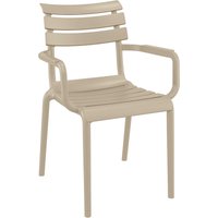 Chaise Helen avec accoudoirs Siesta; 58x59x84 cm (lxPxH); taupe; 4 pièce(s) / Lot