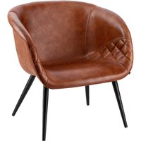 Fauteuil lounge Yankee VEGA; 75x68x75.5 cm (lxPxH); Assise cognac, Structure noir