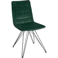 Chaise Milaria velours, lot de 2 VEGA; 60x51x88.5 cm (lxPxH); Assise vert sapin, Structure noir; 2 Set(s) / Lot