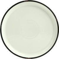 Piatto Liron piano VEGA; 21x2.5 cm (ØxH); bianco crema/nero; rotonda; 6 pz. / Pacco