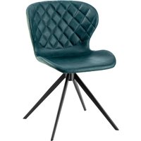 VEGA Stol Kansas; 49x56x78 cm (BxDxH); Sete Petrol, Ramme Svart; 2 Stykk / Forpakning
