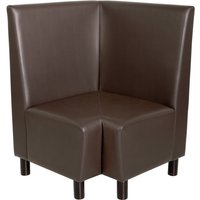 Élément d'angle Orlando VEGA; 75x75x102 cm (lxPxH); Assise brun, Structure hêtre teinté wengé