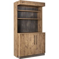 VEGA Serveringsstasjon Baristo Classic, med hengslede dører; 115x62x216 cm (BxDxH); Eik antikk, Håndtak Svart