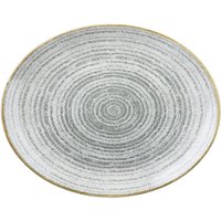 Churchill Fat Studio Prints Stone Grey oval coupe; 31.7x25.5 cm (LxB); Ljusgrå/Brun; Oval; 12 Styck / Förpackning