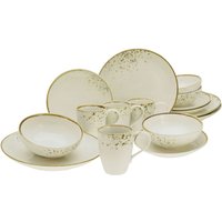 CreaTable Collezione Natura - Servizio combinato da 16 pezzi; beige