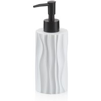 Dispenser per sapone Merida in poliresina kela; 19 cm (H); bianco; rotonda