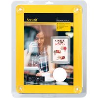 Porte-affiche A4 pour vitrine - Gris - Avec 4 ventouses - Double-face Securit; 27x35.5 cm (lxH); jaune