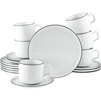CreaTable Collezione Chef - Servizio da caffè 18 pezzi; bianco/nero