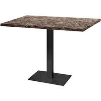 Table Milan rectangulaire - décor pierre ou bois RestooTab; 120x70x75 cm (LxlxH); Plateau gris taupe/gris foncé/marbré, Structure noir; rectangulaire