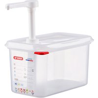 Araven Dispenser per salse/distributore a pompa, gastronorm 1/4, capacità 4,3 litri; 4300 ml, 26.5x19x16.2 cm (LxHxP); trasparente