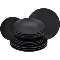 Soft Touch - servizio da tavola 12 pezzi CreaTable; nero