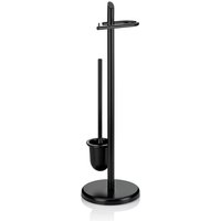 Porte-brosse Ken avec porte-rouleau kela; 22x22x22x73 cm (LxlxØxH); noir