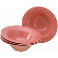 4x CreaTable GOURMET - Piatto da pasta 4 pezzi (Ø 27 cm); 500 ml, 27x8 cm (ØxH); rosso; rotonda; 4 pz. / Pacco