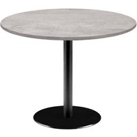 Table Rome XL ronde - décor pierre ou marbre RestooTab; 75x120 cm (HxØ); Plateau gris/effet béton, Structure noir; rond(e)