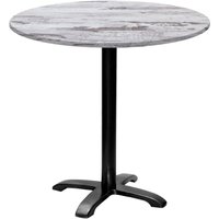 Table Bazila ronde - décor bois RestooTab; 74x80 cm (HxØ); Plateau chêne/blanc, Structure noir; rond(e)