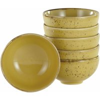 Collezione Natura - Ciotola da 6 pezzi CreaTable; 400 ml, 16.5x6 cm (ØxH); giallo; rotonda; 6 pz. / Pacco