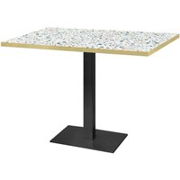 Table Milan rectangulaire - décors pierres RestooTab; 120x70x75 cm (LxlxH); multicolore/terrazzo/laiton; rectangulaire