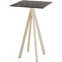 Tavolo alto Infinity con struttura color sabbia + piano quadrato in HPL Feros; 70x70x109.2 cm (LxLxH); multicolore; quadrata