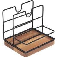 Présentoir à condiments et serviettes Stalgast; 15.5x14x13.5 cm (lxHxP); noir/brun